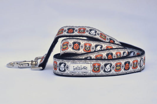 Ghostly Spooky Season Collar &amp; Lead (1 inch and 3/4 width)