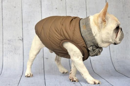 Brown Houndstooth Puffer Jacket