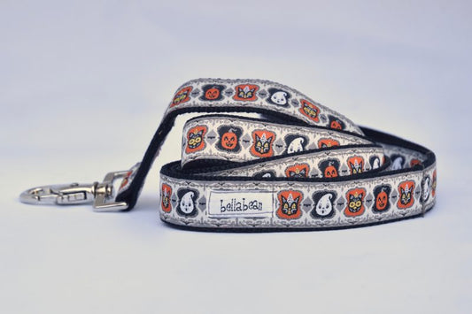 Ghostly Spooky Season Collar & Lead (1 inch and 3/4 width)